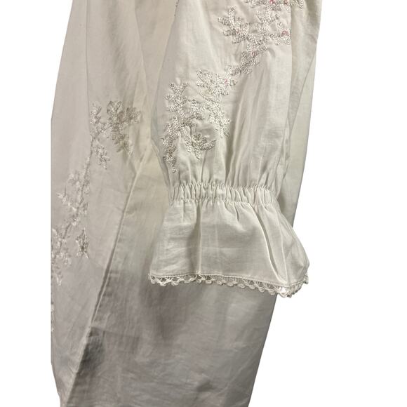 Letarte Handmade Swim Cover Up Med embroidered sequin starfish resort vacation - Picture 7 of 8